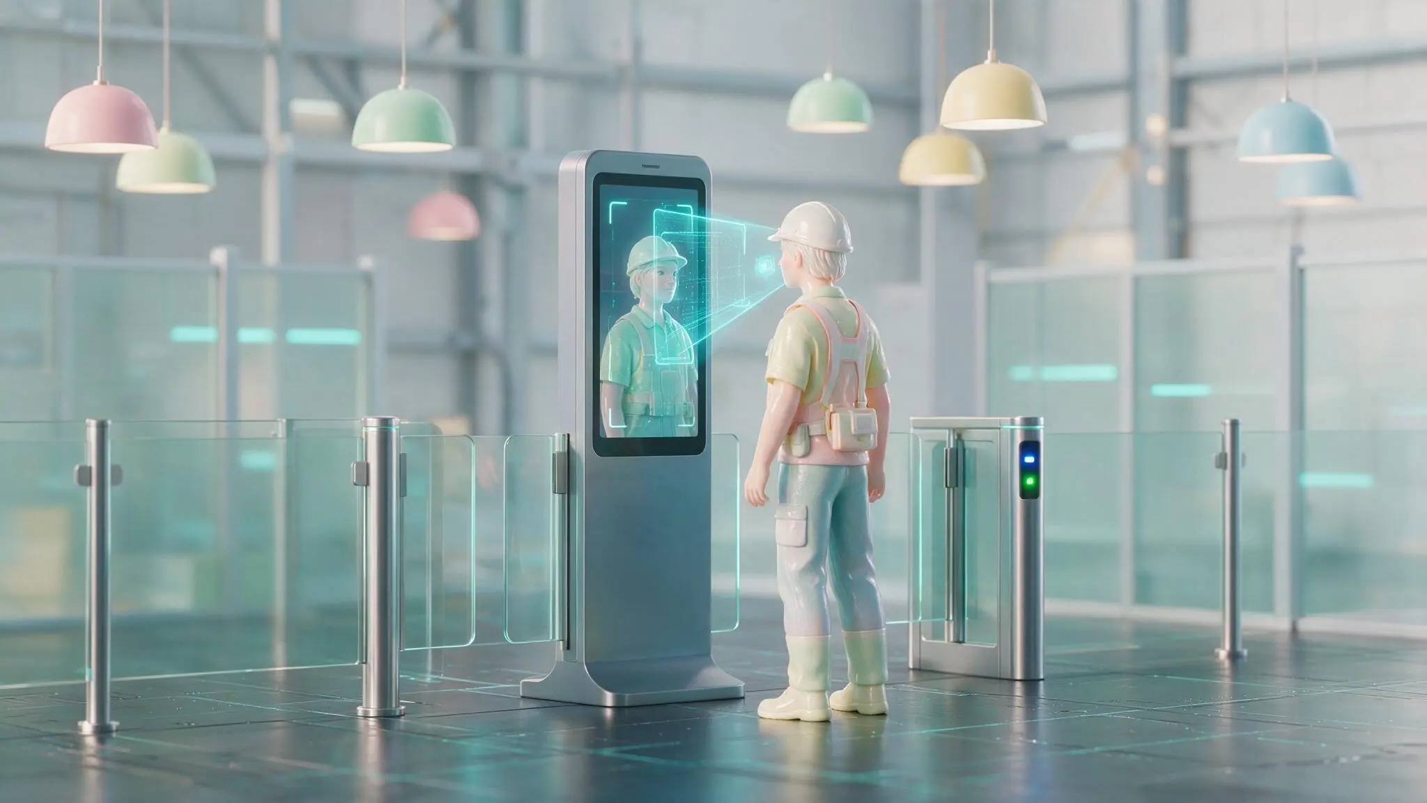 출입 지점에 설치된 XAIVA On-Device 검사 장치
